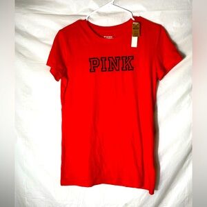 Victoria’s Secret PINK short sleeve, orange T-shirt, Sz XS NWT